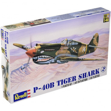 KIT PARA MONTAR REVELL AVIÃO P-40B TIGER SHARK 1/48 60 PEÇAS REV 85-5209 15209